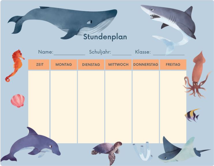 Vorlagen für Stundenpläne