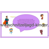 Superhelden-Schnitzeljagd für Kinder (6 Jahre)-Schnitzeljagd Aufgaben zum Ausdrucken (PDF) - schnitzeljagd-kinder