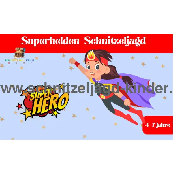 Superhelden-Schnitzeljagd -zum -ausdrucken 4-7- Jahren-schnitzeljagd-kinder