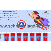 Superhelden-Schnitzeljagd zum ausdrucken 4-7 Jahren - schnitzeljagd-kinder