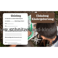 Wald Einladungskarte Für Kindergeburtstag Vorlage zum ausdrucken - schnitzeljagd-kinder