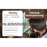 Wald Einladungskarte Für Kindergeburtstag Vorlage zum ausdrucken - schnitzeljagd-kinder