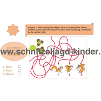 Wald Schnitzeljagd -6-7 JAHREN - SCHNITZELJAGD AUFGABEN ZUM AUSDRUCKEN PDF - schnitzeljagd-kinder