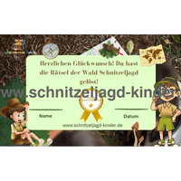 Wald Schnitzeljagd zum ausdrucken-5-8 jahren - schnitzeljagd-kinder
