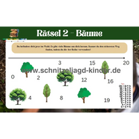 Wald Schnitzeljagd zum ausdrucken-5-8 jahren