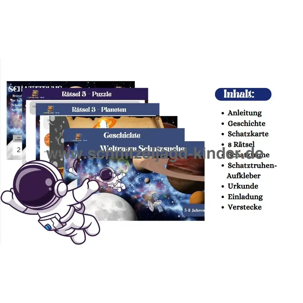 Weltraum- Schatzsuche-5-8 Jahren- Weltraum Schnitzeljagd