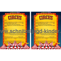 Zirkus Einladungskarte Für Kindergeburtstag Vorlage zum ausdrucken - schnitzeljagd-kinder