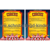 Zirkus Einladungskarte Für Kindergeburtstag Vorlage zum ausdrucken - schnitzeljagd-kinder