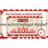 Zirkus-Schnitzeljagd für Kinder (4-5 Jahre)- SCHNITZELJAGD AUFGABEN ZUM AUSDRUCKEN PDF - schnitzeljagd-kinder