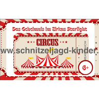 Zirkus-Schnitzeljagd für Kinder (6 Jahre)- SCHNITZELJAGD AUFGABEN ZUM AUSDRUCKEN PDF - schnitzeljagd-kinder