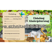 Zoo Einladungskarte Für Kindergeburtstag Vorlage zum ausdrucken - schnitzeljagd-kinder