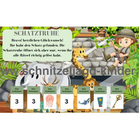 Zooschatzsuche - Zoo Schnitzeljagd zum Ausdrucken für Kinder von 4-7 Jahren - schnitzeljagd-kinder