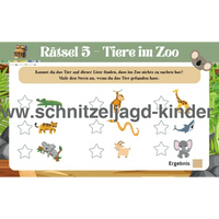 Zooschatzsuche - Zoo Schnitzeljagd zum Ausdrucken für Kinder von 4-7 Jahren - schnitzeljagd-kinder