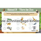 Zooschatzsuche - Zoo Schnitzeljagd zum Ausdrucken für Kinder von 4-7 Jahren - schnitzeljagd-kinder