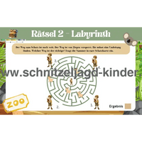 Zooschatzsuche - Zoo Schnitzeljagd zum Ausdrucken für Kinder von 4-7 Jahren - schnitzeljagd-kinder
